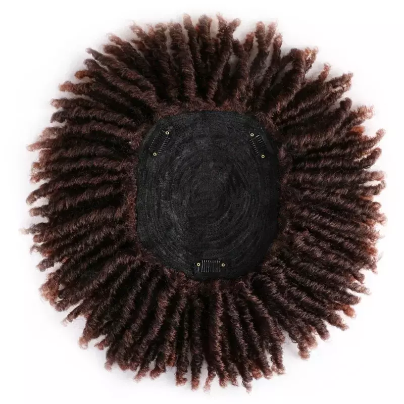 6 pollici Hair Topper sintetico intrecciato mezza parrucca capelli corti parrucche Afro per donne e uomini neri