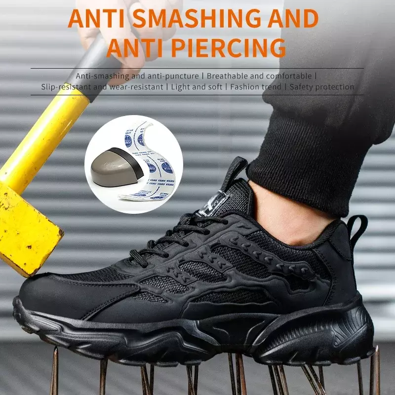 Chaussures de travail d'extérieur pour hommes, chaussures de sport, sécurité, protection contre le fer, nouveau, 2024
