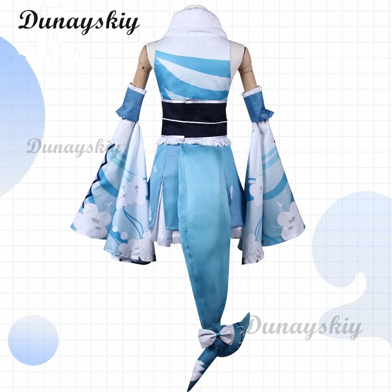 Vtuber Hololive Cosplay Gawr Gura Costume Lovely New Year Kimono Uniform Dress Uniform Halloween Party Outfit For Women Girls
