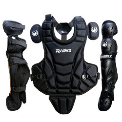 Équipement de protection de baseball pour jeunes, attrape-baseball noir, protège-poitrine et jambes, blls de softball, 14 po