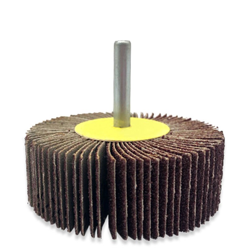 Lijadora de rueda de aleta de lijado, rueda de aleta de vástago de 1/4 ", forma cilíndrica, rueda de lijado para quitar y pulir, 1 piezas
