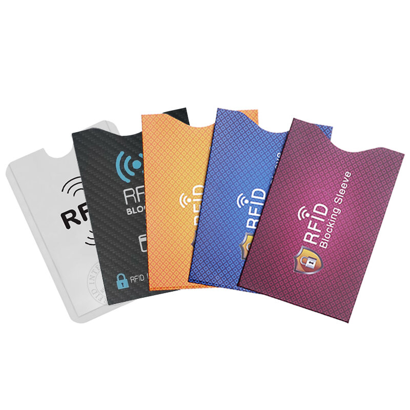Porte-cartes de crédit antivol, manchons de protection de carte sans contact NDavid, protecteur de blocage RFID en feuille d'aluminium, 5 pièces