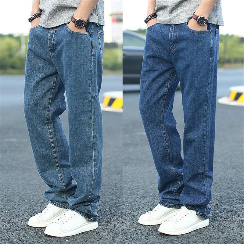 2022 Spring Summer Men's Thin Straight-leg Loose Jeans Classic Style Advanced Stretch Baggy Pants Male Wide leg jeans pants