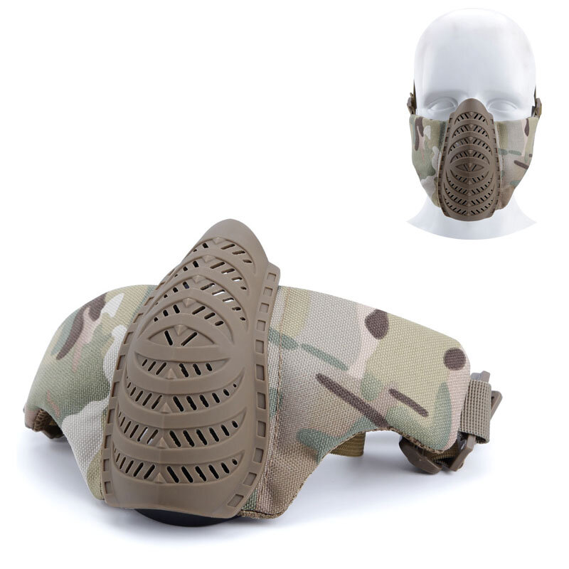 Дышащая тактическая полумаска для страйкбола, военная армейская маска для военных игр, охоты, стрельбы, защитная камуфляжная маска