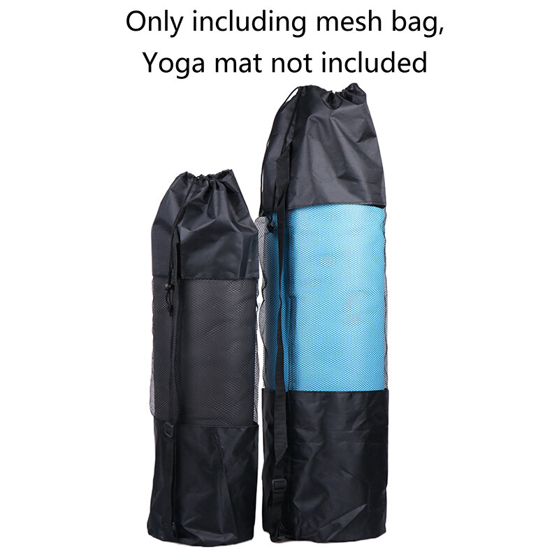 Przenośna siatkowa torba do przechowywania pasuje do większości mat do jogi Czarna torba na matę do jogi Oddychająca torba sportowa z regulowanymi paskami na ramiona