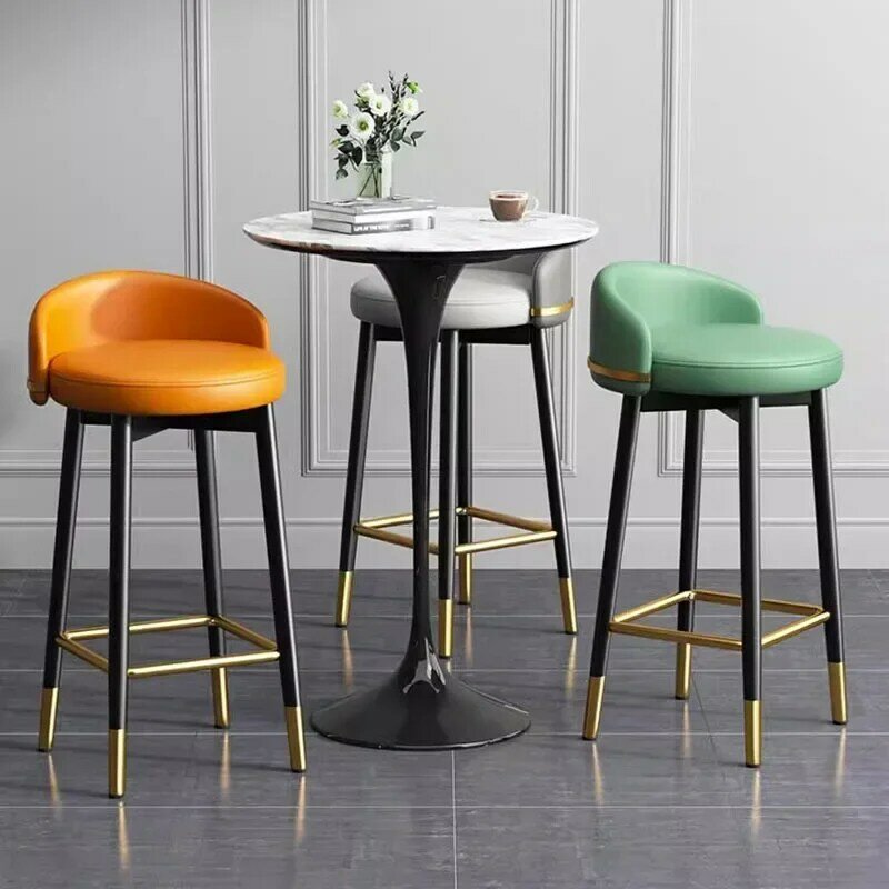 Dressing Backrest Bar Stools Aesthetic Kitchen Dining Counter Bar Stools Chairs Reception Taburetes Altos Cocina Home Furniture