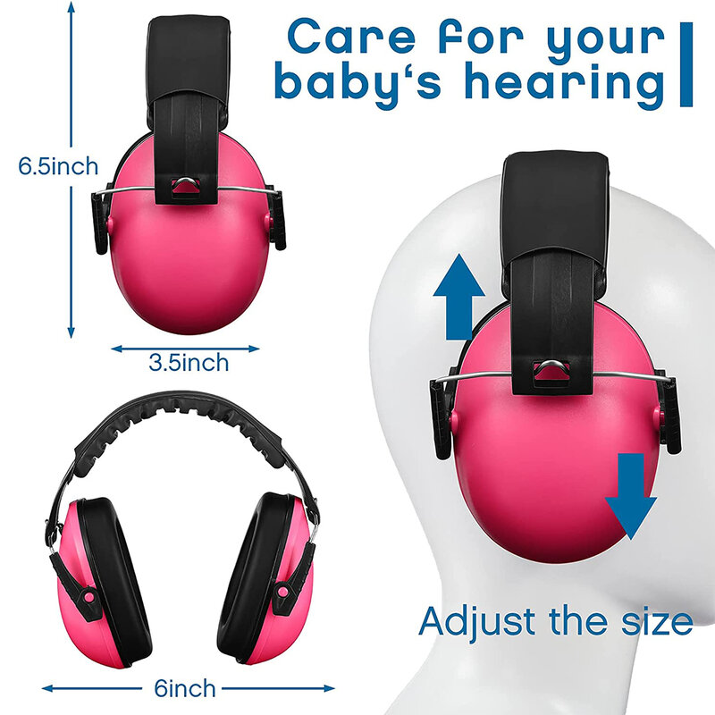 Baby Soundproof Earmuffs for Children Kids Noise Reduction Adjustable Folding Plastic Ear Protectors Defenders