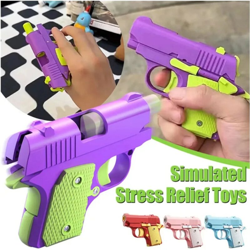 Mainan anak-anak Mini 1911 pistol 3D cetakan Fidget untuk anak-anak dewasa mainan penghilang stres hadiah Natal cetak gravitasi Cub wortel