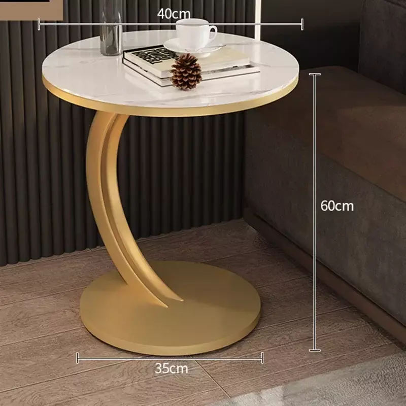 Nordisches Wohnzimmer runder Couch tisch Marmor weiß Designer Gold Couch tische Kreis Eisen Metall Muebles moderne Möbel