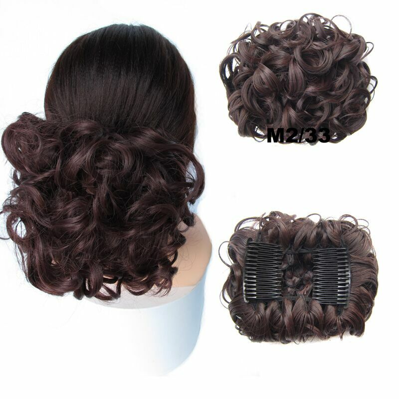Zolin-Synthetic Encaracolado Bagy Hair Bun Pad para Mulheres, Chignon Clip, Extensão Do Cabelo, Casamento Hairpiece