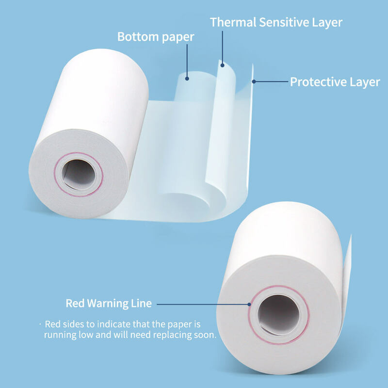 Rollos de papel de recibo térmico para Mini Bluetooth, Printer-10Rolls POS, 58mm