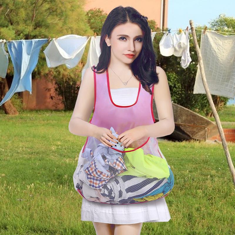 Clothes Drying Apron Waterproof Wide Shoulder Strap Sleeveless Laundry Apron Large Capacity Laundry Supplies Waterproof Dry Bib
