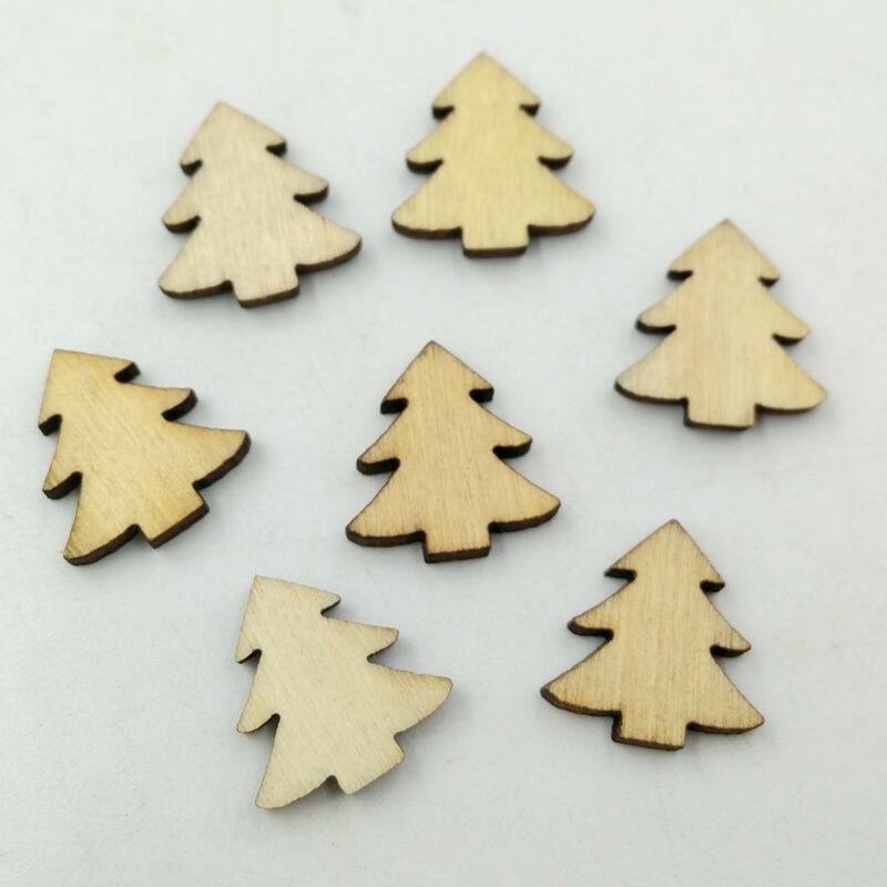 Adornos de copos de nieve para árbol de Navidad, estrella de madera surtida, paquete de 2-4, 100 piezas