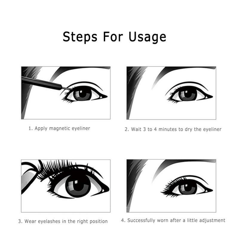 Ciglia magnetiche Eyeliner Exquisite Lasting False Lashes facile da indossare Make Up Cosmetic for Girl Women