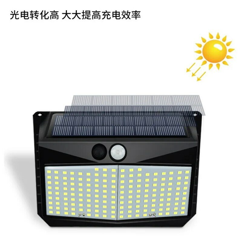 Luz LED Solar para exteriores, lámpara impermeable para decoración de jardín, 3 modos de energía, luces de calle de pared, 228