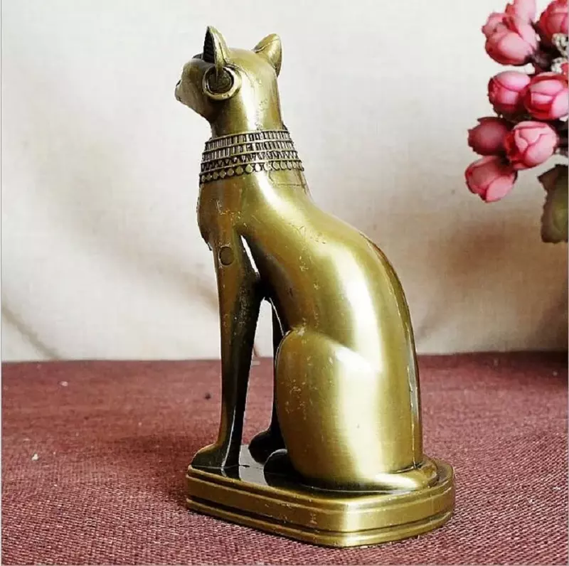 Metall legierung Handwerk Modell Galvani sieren Retro Büro Bar Restaurant Ornamente ägyptische Katze 8.5*6.5*15cm