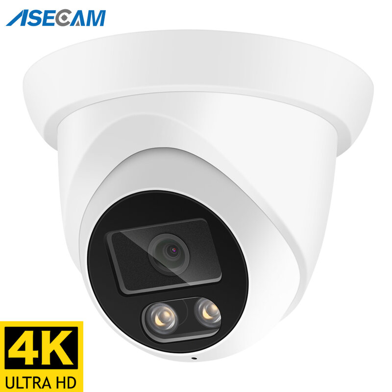 AI 컬러 야간 투시경 홈 CCTV 비디오 감시 보안, 4K 8MP IP 카메라, 오디오 야외 POE H.265 Onvif 광각 2.8mm, 신제품