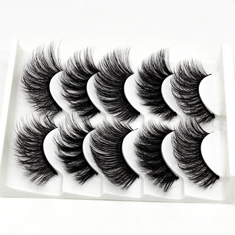 5pairs Natural false eyelashes with thick false eyelash extensions Reusable 3D false eyelashes makeup soft and easy to wear