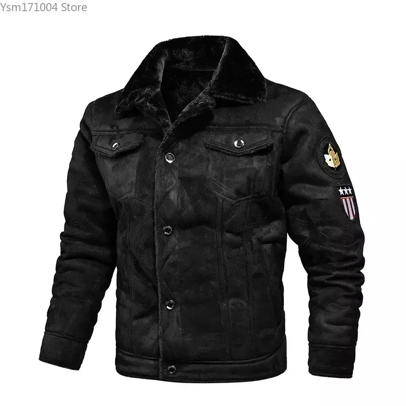 Jaket kulit PU kebesaran pria, jaket kulit tebal beludru plus, jaket musim gugur dan musim dingin 2023, mantel ukuran M-4XL