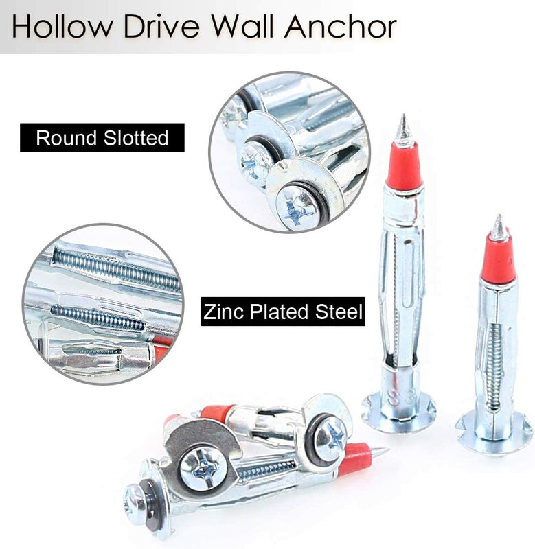 (46mm)Heavy Duty Molly Bolt Drive Hollow Wall Anchor Screws Assortment Kit  Drywall Cavity Plug Dowel