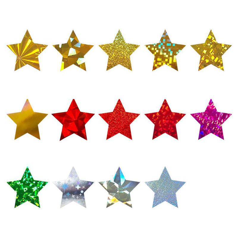 500 шт. блестящие наклейки со звездами для детей, наклейки из фольги со звездами для награды, наклейки для детей, планировщик, школьный класс
