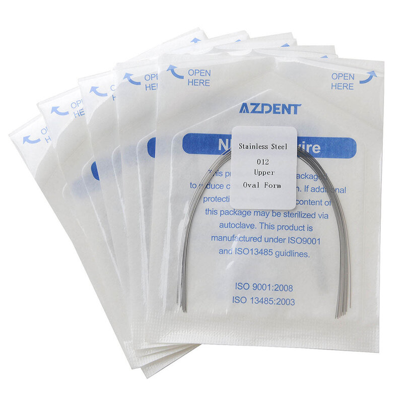 10pcs/Pack AZDENT Dental Orthodontic Arch Wires Stainless Steel Round / Rectangular Oval Form Ortho Arch Wire Dentist Tool