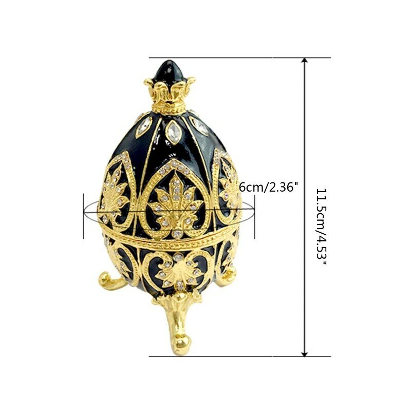 Caja baratijas tipo huevo Pascua para almacenamiento joyas con diamantes imitación, decoración para hogar y