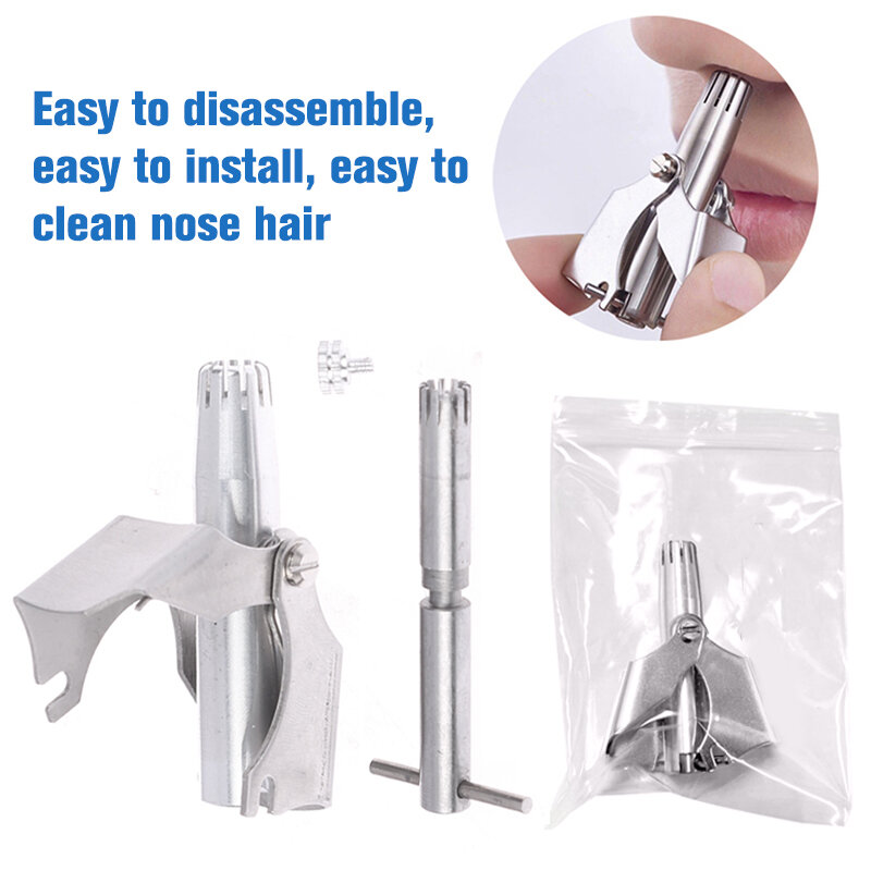 Hot Nose Trimmer for Men Stainless Steel Manual Trimmer for Nose Vibrissa Razor Shaver Washable Portable Nose Ear Hair Trimmer