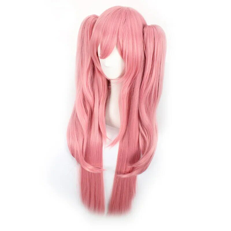 Wig Anime merah muda untuk wanita rambut palsu peran Anime Jepang Periwig Cosplay kartun aksesoris wig Cosplay properti Halloween