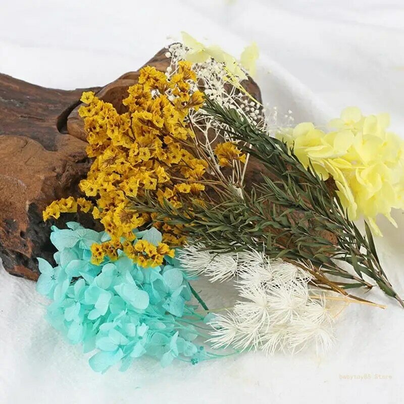 Y4UD 1Bag 진짜 꽃 DIY 키트 말린 꽃 자연 식물 공예 장식 멋진 화환 수프 수지 대량 작성 재료 만들기