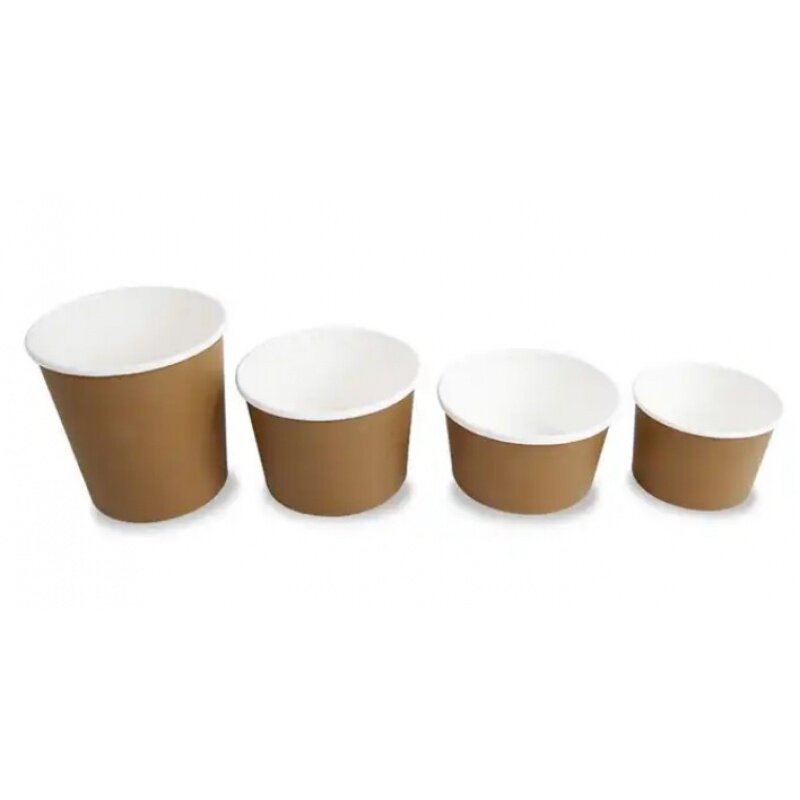 Customized product10oz Biodegradable Wood Pulp Paper Bowl with Lid Food Grade Take Away Disposable Soup Cup for Tea Water Coffee