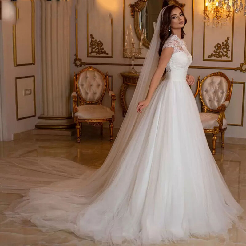 Gaun pengantin wanita tipis sederhana 2024 gaun A-Line tanpa lengan manis panjang pel Solid baru Vestidos De Novias 2024