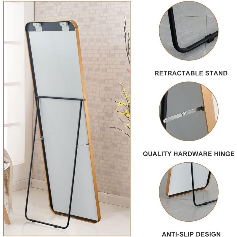 Full Length Mirror Large Floor Mirror Stand Wall Fulls Lengths Body Mirrores Standing Hanging Leaning Against Wall Mirrors Gold