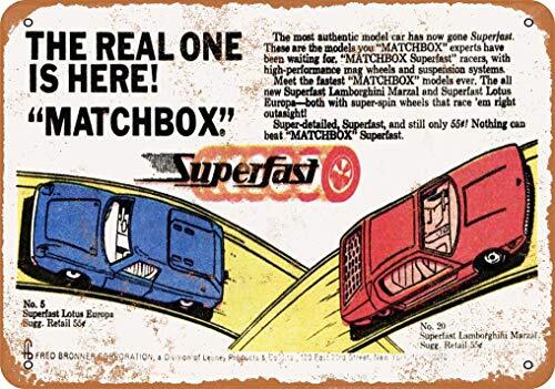 Matchbox超高速カーヴィンテージルックメタルサイン、tinサイン、8x12インチ、1969