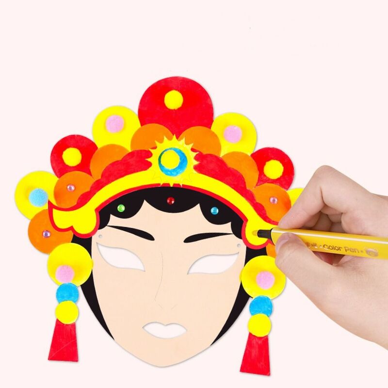 Máscara artesanal do estilo chinês do estilo, papel material do pacote de DIY, Pequim Opera Mask Craft