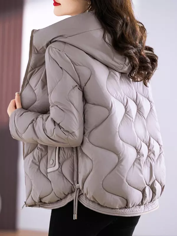 Chaqueta de algodón con capucha para mujer, Abrigo acolchado, ropa de calle, estilo Harajuku, coreano, invierno, novedad de 2023