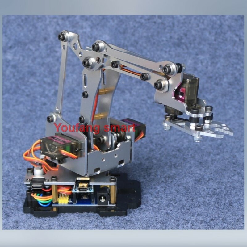 MG90S 4 DOF Unassembly braccio meccanico in metallo Robot manipolatore artiglio per Arduino Robot Kit fai da te App Android braccio Robot programmabile