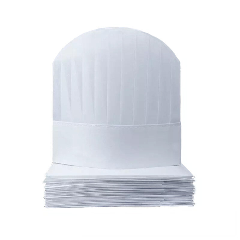 Topi koki sekali pakai pria wanita, 20 buah topi koki dapur restoran Hotel bernapas tanpa anyaman