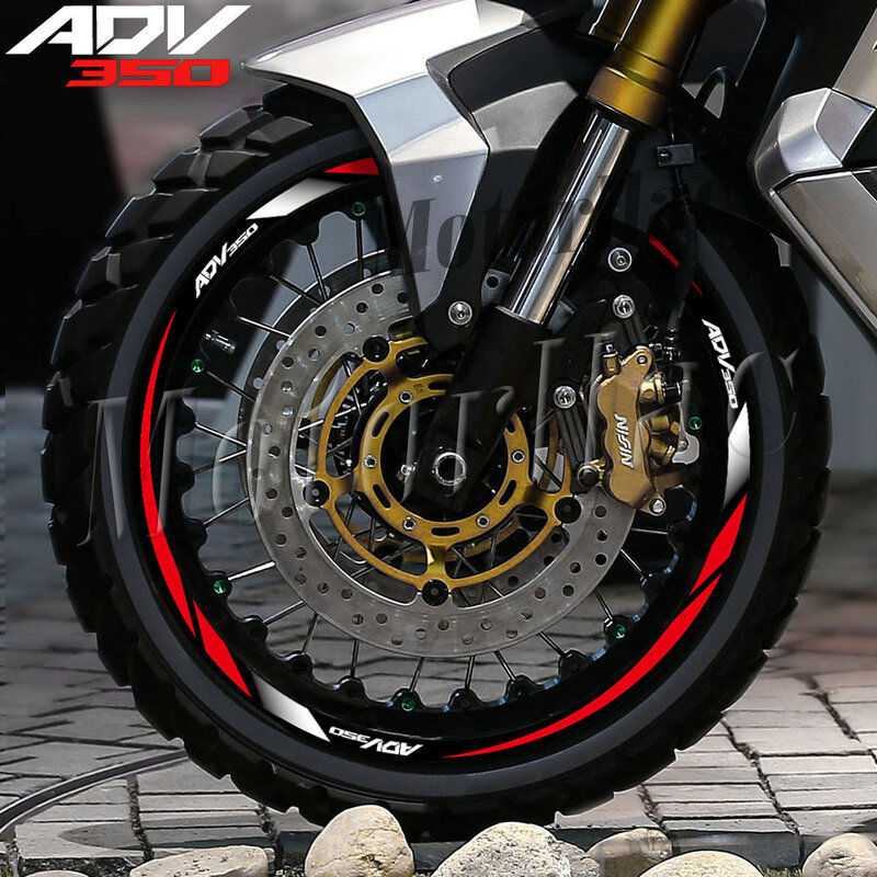 Dla HONDA ADV 350 Adv350 2021-2023 naklejki na koła motocykla odblaskowe paski naklejki na obręcz akcesoria wodoodporne