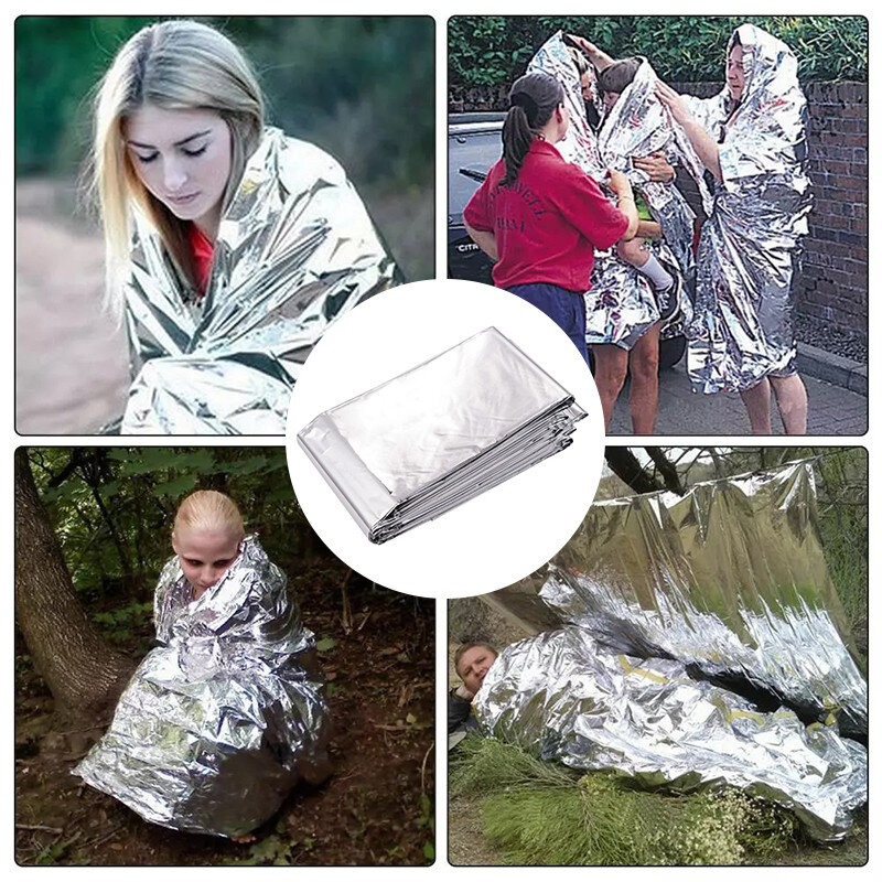 Аварийное тепловое одеяло, уличное водонепроницаемое одеяло для выживания из алюминиевой фольги, одеяло для аварийной спасательной ситуации в горячее пространство