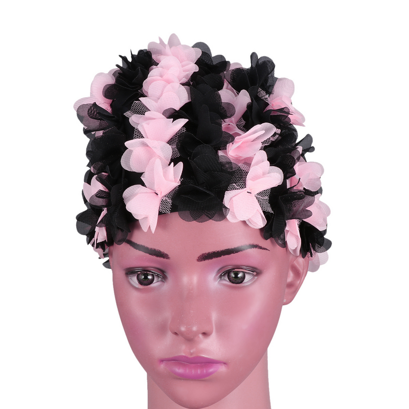 Bonnet de bain avec pétales de fleurs 3D, vintage, pour femmes