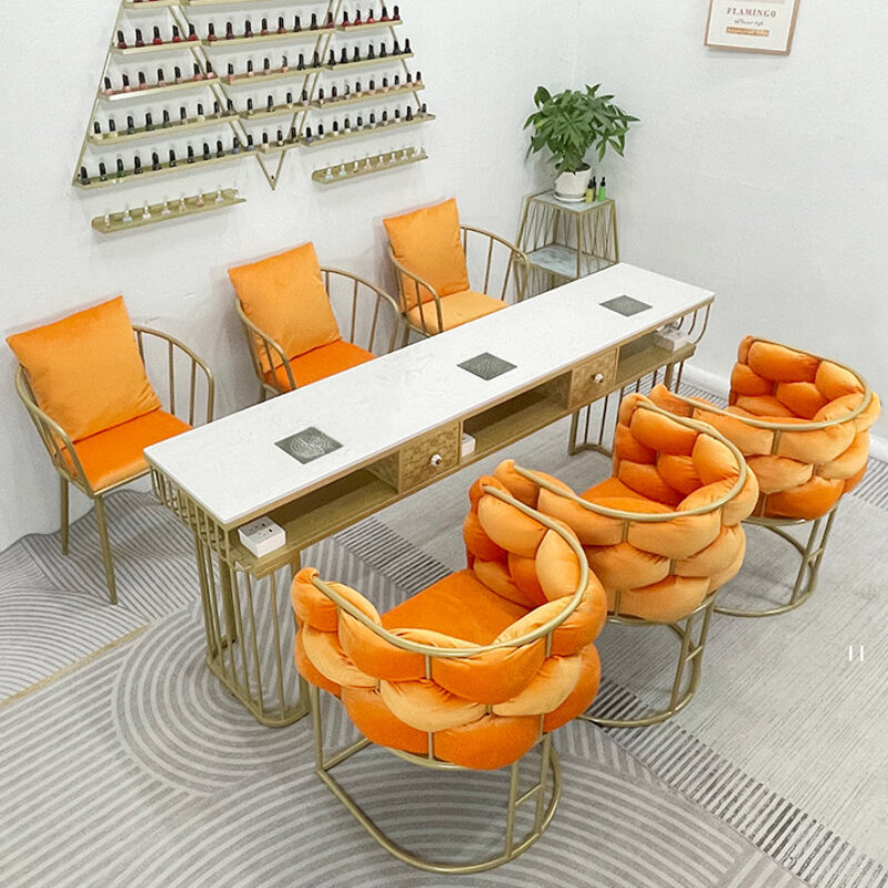 Luxury Design Nail Desk Dust Collector Professionals Organizer Nail Table Manicure Modern Stolik Do Paznokci Salon Furniture
