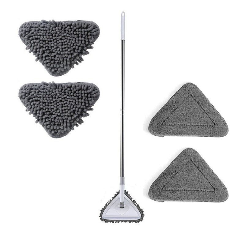 Triangle Mop With Long Handle Cleaning Tool For Dirty Wall Wall Cleaning Mop 180° Rotatable Adjustable Dust Wall Cleaner Durable