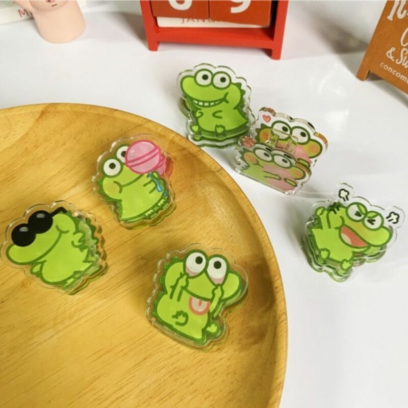 Cute Frog Cartoon Double Sided Folder Acrylic Thickening Hand Account Clip Multifunction Personalized Test Paper Clip