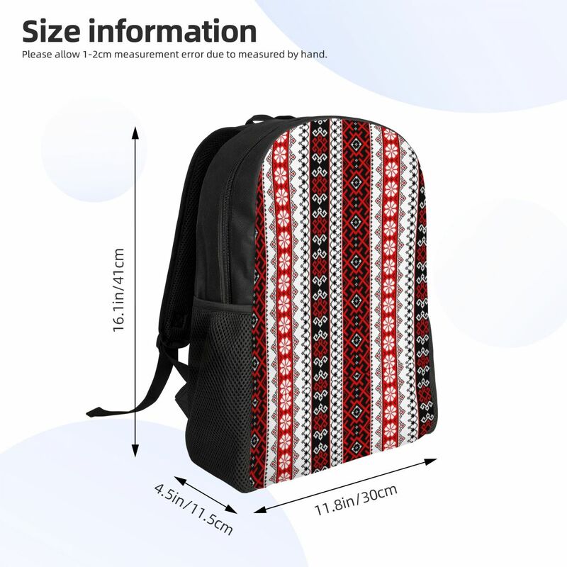 Odważna kolorowa ukraina w stylu Vyshyvanka plecak z haftem wodoodporna szkolna artystyczne geometryczne nadruk torby na książki