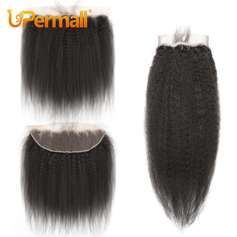 Upermall-レースキャップ付きの滑らかなナチュラルヘアウィッグ,13x4,事前に摘み取られた赤ちゃんの髪,HD透明yaki 4x4,女性用
