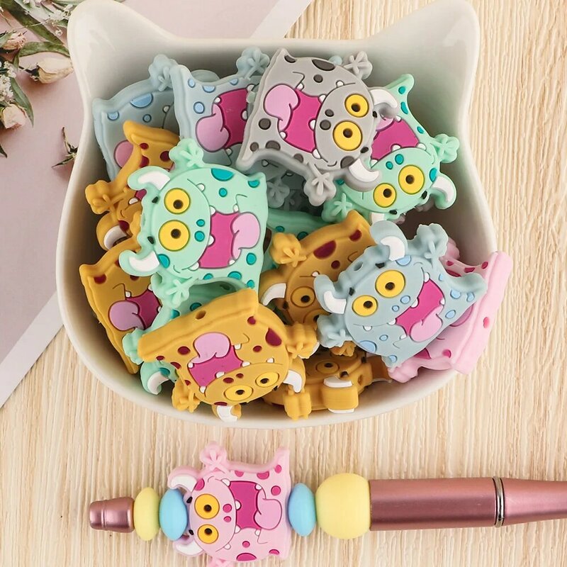 Baby DIY 10PC/lot Silicone Beads Baby DIY Teething Pacifier Chain Necklaces Accessories Safe Nursing Chewing Kawaii Gifts