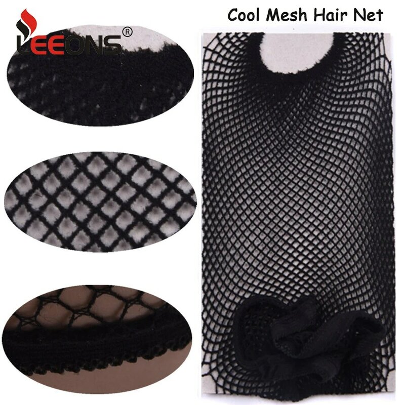1 pacote de peruca elástica tampão para perucas de cabelo rede de arrasto de náilon aberto cor preta malha tecelagem peruca de rede de alta qualidade para as mulheres