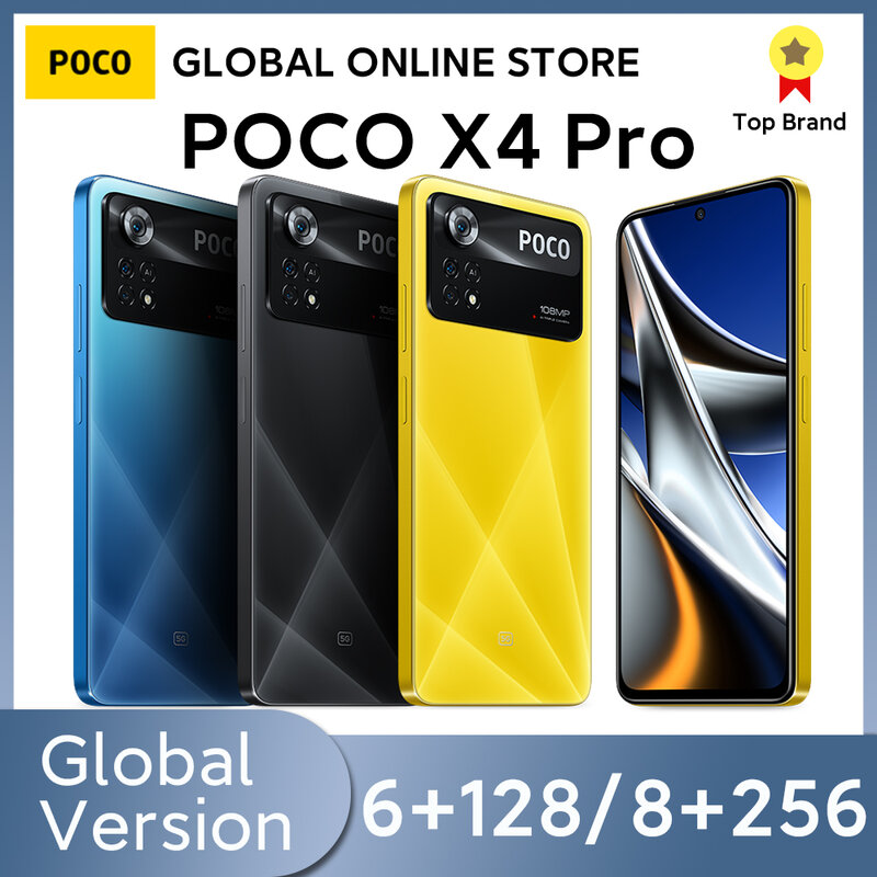 Telefone POCO X4 Pro 5G Câmera tripla 108MP Tela Amoled de 120Hz, carregamento turbo 67W Snapdragon 695 Versão Global
