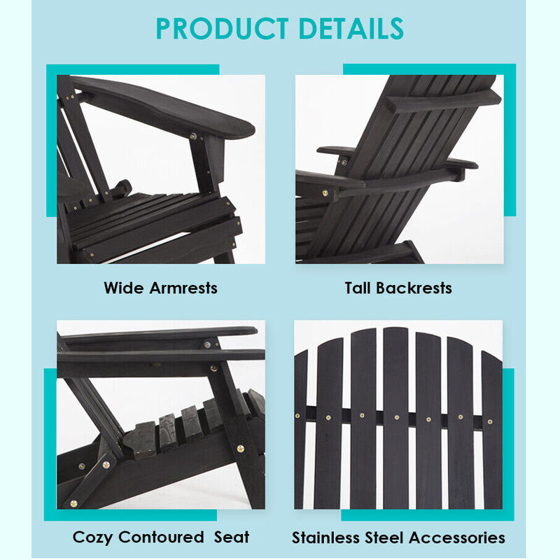 Poly Lumber Folding Adirondack Chair, Resistente às intempéries Lawn Chair, Cadeira varanda